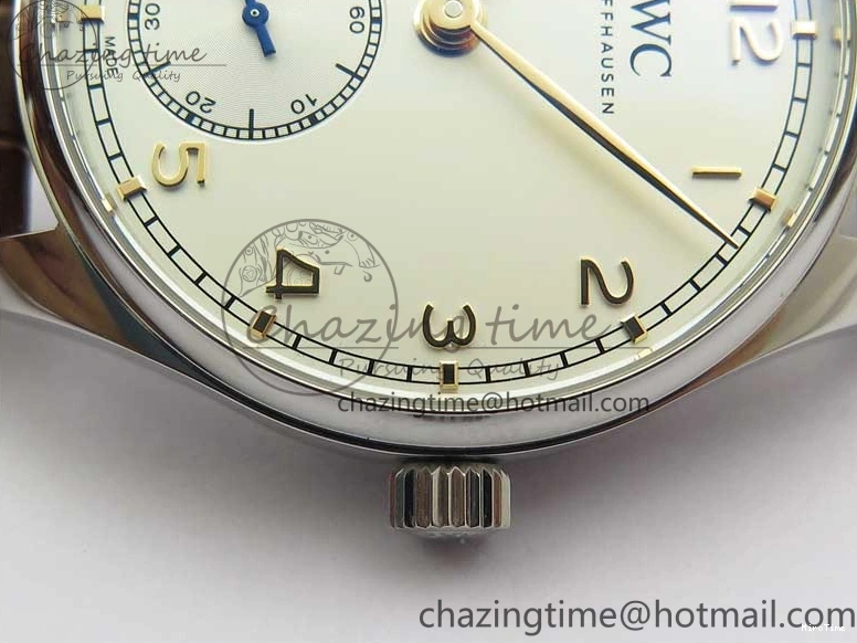 MIROTIME 0408 Original Portuguese IW358304 ZF 1:1 Best Edition SS White Dial RG Markers on Leather Strap A 7077